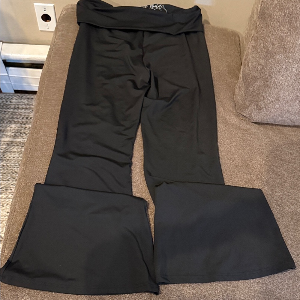 ROMWE Elegant Black Wide Leg Pants